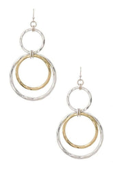 Elegant Triple Ring Drop Earrings - Shine Bright, Earrings, $ 18.00, A Moment Of Now™